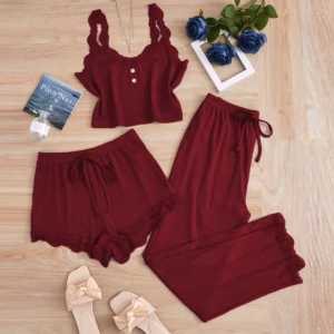 Ladies Night Wear 3 Pieces Set